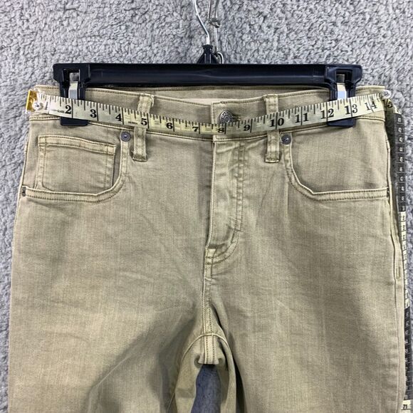 Madewell Skinny Jeans Womens 26 Green Stretch Pockets Zipper 9" High Rise Denim - Picture 11 of 15